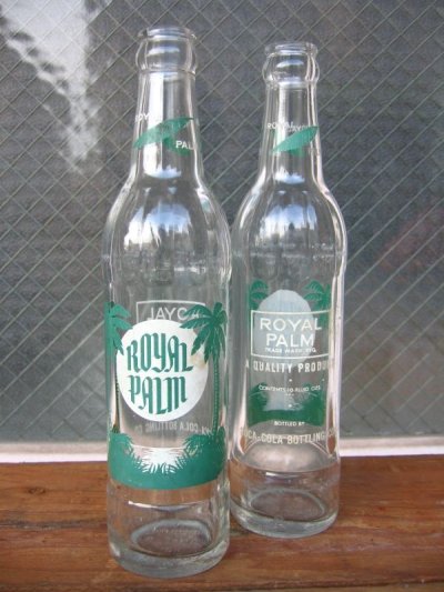 画像1: 1960'S　SODA BOTTLE　ソーダボトル　ポップボトル　ガラス瓶　ROYAL PALM　coca-cola bottling co.　アドバタイジング　アンティーク　ビンテージ