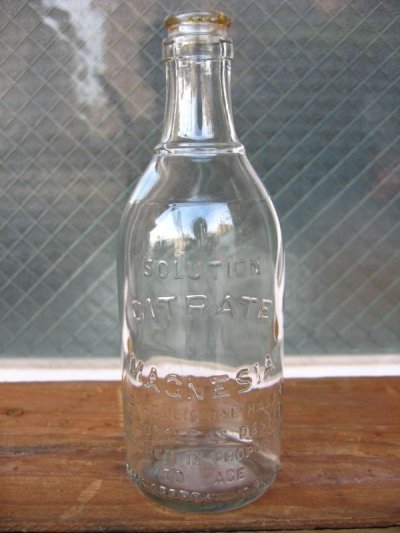 画像1: 1900'S 10'S　ガラス瓶　メディスンボトル　MEDISIN BOTTLE　solution citrate magnesia　アンティーク　ビンテージ