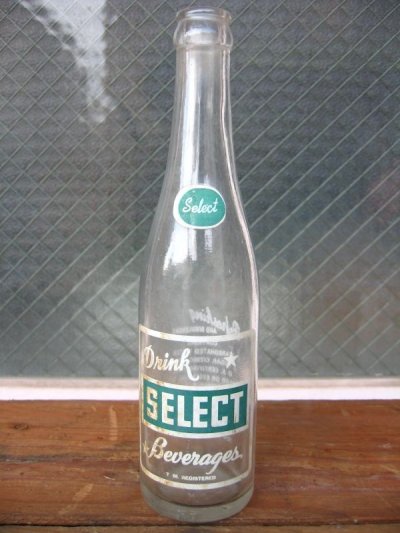 画像1: 1970'S　SODA BOTTLE　ソーダボトル　ポップボトル　ガラス瓶　SELECT　アドバタイジング　アンティーク　ビンテージ