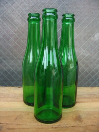 画像1: 1930'S　SODA BOTTLE　ソーダボトル　ポップボトル　ガラスボトル　グリーン　アンティーク　ビンテージ