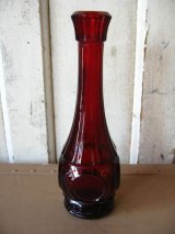 花瓶　1970’S　フラワーベース　イタリアンガラス　レッド　アンティーク　ビンテージ