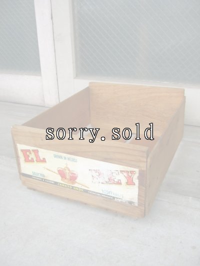 画像1: ウッドボックス　野菜箱　木箱　EL REY　メキシコ　BOX　アドバタイジング　アンティーク　ビンテージ