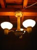 画像1: 1920’S　シーリングライト　アールデコ　3灯　ミルクガラスシェード　シャンデリア　　装飾　アイアン　アンティーク　ビンテージ (1)