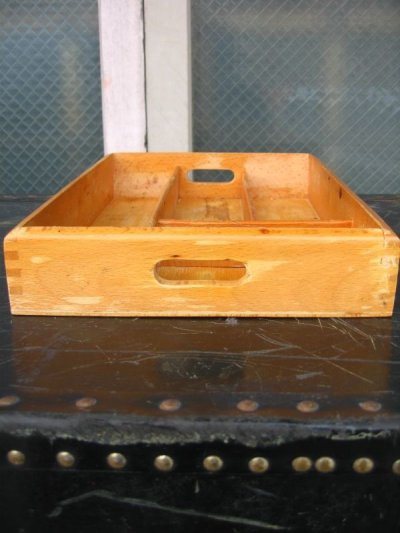 画像2: ウッドボックス　仕切り付　デスクソーター　木箱　デスクオーガナイザー　made in romania　ルーマニア　アンティーク　ビンテージ