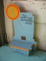 1920'S 30'S　ディスプレー台　ELECTRIC CLOCKS　広告　時計　HAMMOND　サイン　厚紙　アンティーク　ビンテージ