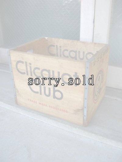 画像1: ボトルクレート　Clicquot Club　ボトルケース　ウッドボックス　木箱　アドバタイジング　アンティーク　ビンテージ