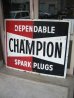 画像1: 1940’S 50'S　CHAMPION　SPARK PLUGS　両面　アイアン看板　リフレクター　チャンピオン　サイン　特大　アンティーク　ビンテージ (1)
