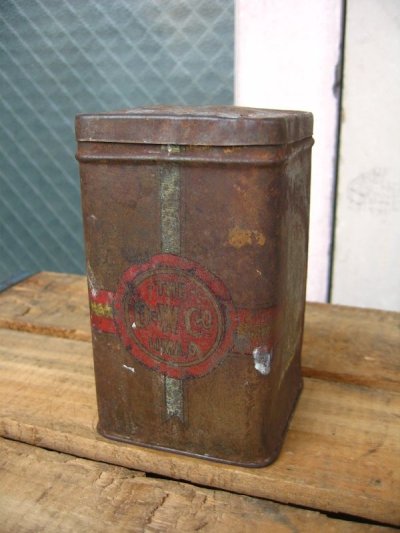画像1: タバコ缶　THE D-W-CO LIME　蓋付き　ティン缶　アドバタイジング　アンティーク　ビンテージ