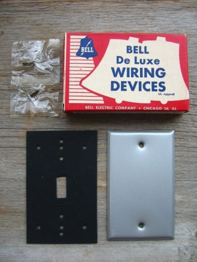 画像1: BELL　ブランクプレート　盲蓋　メクラ蓋　真鍮　NOS　デッドストック　箱付き　アンティーク　ビンテージ