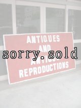 ANTIQUES AND ANTIQUE REPRODUCTIONS　片面　シャビー　木製看板　ペイント　サイン　特大　アンティーク　ビンテージ