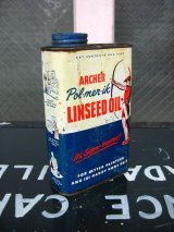 オイル缶　LINSEED OIL　ティン缶　アドバタイジング　アンティーク　ビンテージ
