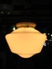 画像2: スクールハウスシーリング　小型　ペンダントランプ　ミルクガラスシェード　1灯　真鍮　アンティーク　ビンテージ (2)