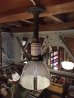 画像1: 1910’S 20'S　インダストリアル　シーリングライト　J.P.WARD　BRYANT　 アイアンマウント　ホロフェーン　ホロフェン　リフレクターカット ガラスシェード　HOLOPHANE　1灯　アンティーク　ビンテージ (1)