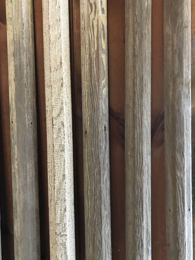 画像2: アンティーク　フレーム製作に　廃材　古材　チェアレール　ホワイト　シャビー　アメリカ　old barn wood　ビンテージ