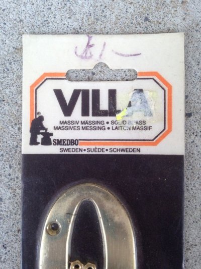 画像2: VILLA　ハウスナンバープレート　０　真鍮　ブラス　デッドストック　アンティーク　ビンテージ