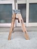 画像2: ウッドステップラダー　はしご　木製脚立　小型　3段　アンティーク　ビンテージ (2)