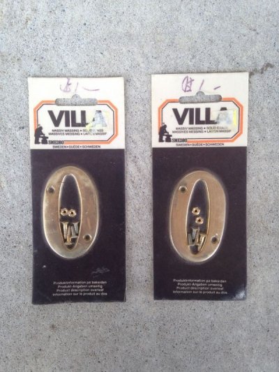 画像1: VILLA　ハウスナンバープレート　０　真鍮　ブラス　デッドストック　アンティーク　ビンテージ