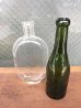 画像1: ガラスボトル　2本セット　クリアボトル　グリーン　一輪挿し　アンティーク　ビンテージ (1)