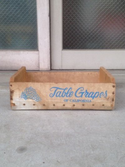 画像2: ウッドボックス　TABLE GRAPES OF CALIFORNIA　木箱　ストレージBOX　アドバタイジング　アンティーク　ビンテージ