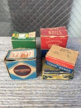 1930'S 40'S 50'S　ネイル　ステイプル　紙箱　釘　5箱セット　アドバタイジング　アンティーク　ビンテージ