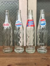 SODA BOTTLE　ソーダボトル　ポップボトル　ガラス瓶　PEPSI COLA　ペプシ　クリアガラス　アンティーク　ビンテージ