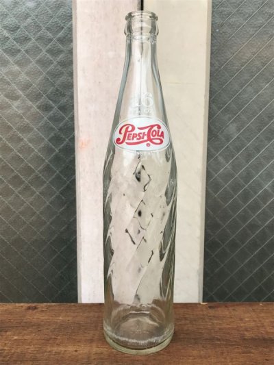 画像2: SODA BOTTLE　ソーダボトル　ポップボトル　ガラス瓶　PEPSI COLA　ペプシ　クリアガラス　アンティーク　ビンテージ