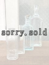 19世紀　1860’S 70'S 80'S　メディスンボトル　4本セット　瓶　クリアガラス　色付きガラス　アンティーク　ビンテージ