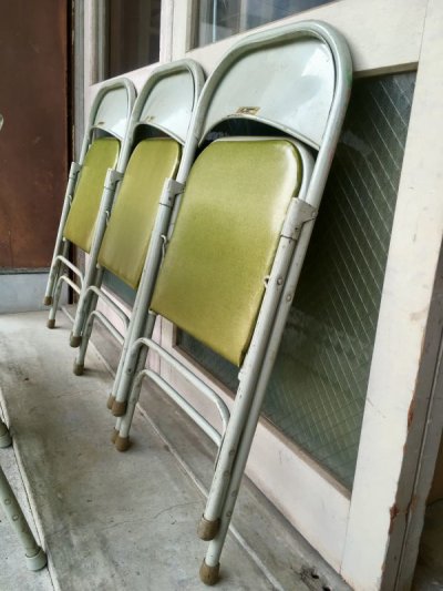 画像1: サムソナイト　SAMSONITE　折り畳み椅子　アイアン　パイプ椅子　1950'S 60’S　フォールディングチェアー　ビンテージ　アンティーク