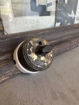 1910'S 20'S　PERKINS　シャビーシック　パティナ　アメリカ製　サーフェイススイッチ　ターンスイッチ　大型　真鍮　ポーセリン　ヒータースイッチ　ファンスイッチ　アンティーク　ビンテージ