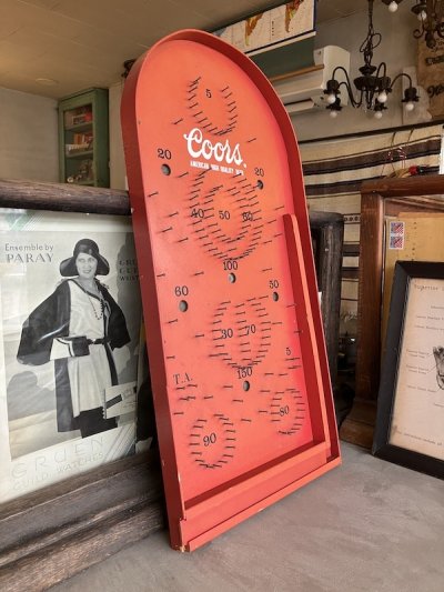 画像1: 1930’S 40'S　アドバタイジング　レア!!　Coors beer　クアーズビア　WOOD PINBALL　ハンドワインディング　テーブルピンボール　スマートボール　パチンコ　ゲーム　メタル　ウッド　高貴な遊びに　ディスプレイに　アンティーク　ビンテージ
