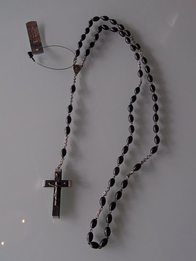 画像1: アンティーク　ロザリオ　ブラック　イエスキリスト十字架クロス　ヴィンテージ