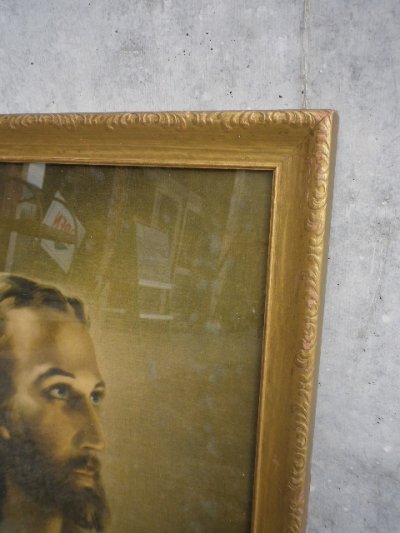 画像3: アンティーク　ウォールオーナメント　装飾額縁　キリスト肖像画1940年　ビンテージ