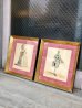 画像2: 1950'S 60'S　2PCS SET　ウォールデコ　FASHION　ルイ16世　ヴィクトリアン　GIFTS by JOHNBEE　ウッド　ガラス　ウォールマウント　壁掛け　アンティーク　ビンテージ (2)