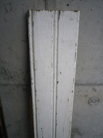 画像1: アンティーク　ビードボード　old フロアー材　壁材　床材　廃材　30cm×30cm@　Bead-Board　ホワイト　白　シャビー　ビンテージ