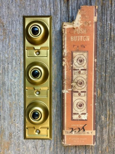 画像2: 1930'S 40'S　KEIL　NEW YORK　ブザー　プッシュボタン　プッシュベル　ドアベル　トリプルボタン　真鍮　ベークライト　デッドストック　アンティーク　ビンテージ