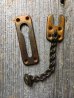 画像6: 1940’S 50'S　サーフェイスロック　ドアチェーン　ドアファスナー　ロック　CHAIN DOOR FASTENERS　鍵　スチール　アイアン　真鍮メッキ　アンティーク　ビンテージ