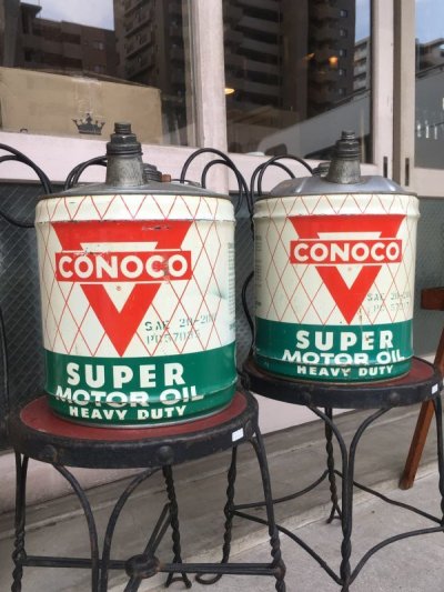 画像1: 1950'S 60'S　エクセレントコンディション　ガソリン缶　オイル缶　CONOCO SUPER MOTOR OIL　その２　コンチネンタルオイルカンパニー　大型　アドバタイジング　アンティーク　ビンテージ