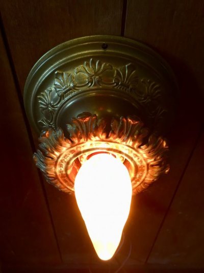 画像2: ビクトリアン　シーリングマウント&ウォールマウントライト　装飾　ベアバルブ　1灯　真鍮　アンティーク　ビンテージ