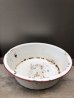 画像4: 19世紀　ホーロー　WASHBOWL　洗面器　トレイ　琺瑯　ホワイト/レッド　カントリー　アンティーク　ビンテージ