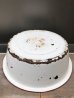 画像5: 19世紀　ホーロー　WASHBOWL　洗面器　トレイ　琺瑯　ホワイト/レッド　カントリー　アンティーク　ビンテージ