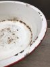 画像7: 19世紀　ホーロー　WASHBOWL　洗面器　トレイ　琺瑯　ホワイト/レッド　カントリー　アンティーク　ビンテージ
