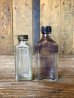 画像3: 1920'S 30'S　INK BOTTLE　インクボトル　2本セット　瓶　クリアーガラス　メジャー　蓋付　アンティーク　ビンテージ