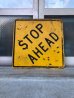 画像2: 道路標識　看板　サイン　アイアン　ROAD SIGN　STOP AHEAD　大型　アンティーク　ビンテージ (2)