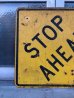 画像3: 道路標識　看板　サイン　アイアン　ROAD SIGN　STOP AHEAD　大型　アンティーク　ビンテージ