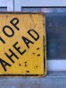 画像4: 道路標識　看板　サイン　アイアン　ROAD SIGN　STOP AHEAD　大型　アンティーク　ビンテージ