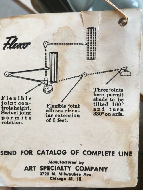 other photographs.3: 1960'S　Flexo　ART SPECIALTY Co.　Fluorescent lamp　フルーレセントランプ　蛍光灯　2灯　モダニズム　ミッドセンチュリー　オフィス　インダストリアル　デスクランプ　フローティングアームライト　no.1　アンティーク　ビンテージ