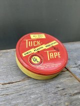 1950'S 60'S　ティン缶　TECHNICAL TAPE CORP　NEW YORK　TUCK-TAPE　タックテープ　建築用　プロユース　MADE IN U.S.A.　アドバタイジング　アンティーク　ビンテージ