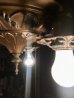 画像9: 1920'S30'S　アールデコ　フラッシュマウント　シーリングライト　3灯　シャンデリア　真鍮　ベアバルブ　ソケットサラウンド　ボールチェーンスイッチ付　ビクトリアン　装飾　アンティーク　ビンテージ