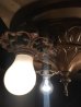 画像8: 1920'S30'S　アールデコ　フラッシュマウント　シーリングライト　3灯　シャンデリア　真鍮　ベアバルブ　ソケットサラウンド　ボールチェーンスイッチ付　ビクトリアン　装飾　アンティーク　ビンテージ