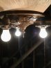 画像3: 1920'S30'S　アールデコ　フラッシュマウント　シーリングライト　3灯　シャンデリア　真鍮　ベアバルブ　ソケットサラウンド　ボールチェーンスイッチ付　ビクトリアン　装飾　アンティーク　ビンテージ